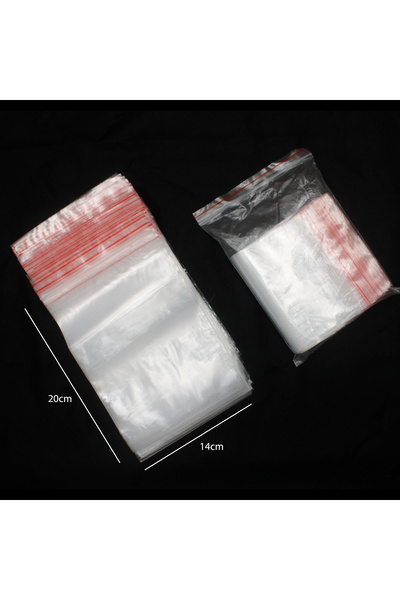 Generic 100 pieces of resealable plastic bags, clear color