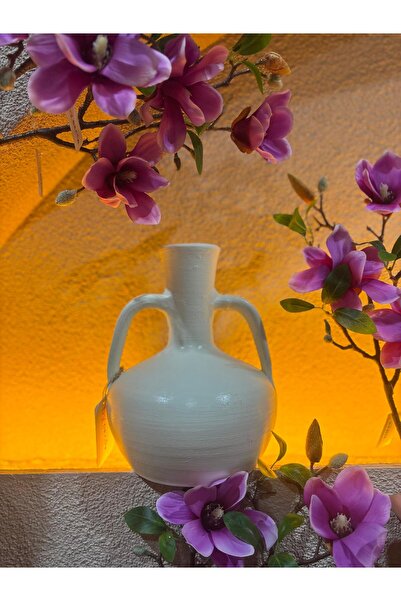 Ekodoğa 30 Cm Toprak Vazo Hazeran Dekoratif Çömlek Süs Obje Biblo