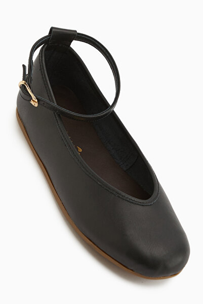 Limoya حذاء باليه نسائي من الجلد الطبيعي باللون الأسود من Jenin