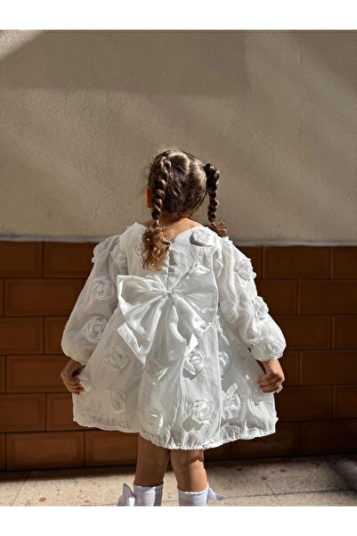 Minizade Kız Bebek Kız Çocuk Uzun Kollu Sırt Detay Fiyonklu Özel Gün Doğum Gü...