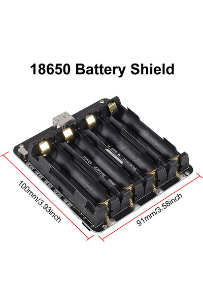 Choice1 حامل بطاريات 18650 رباعي الفتحات، يدعم منفذ USB 5 فولت/2 أمبير و3 فول...