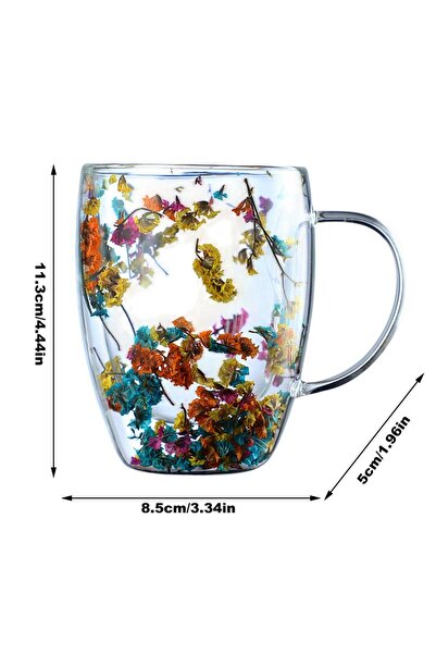 Choice1 301-400ml Colorful2 Insulated Layer Flowers Coffee Cup Double Walled ...