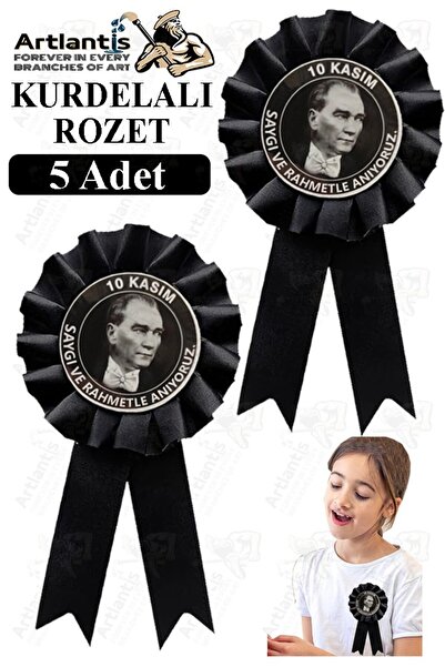 Artlantis 10. novembar Ataturk traka značka 5 komada crna značka za rever Dje...