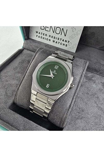 benon Men's Wristwatch Steel Prada Shape Waterproof Modern High Quality Silve...