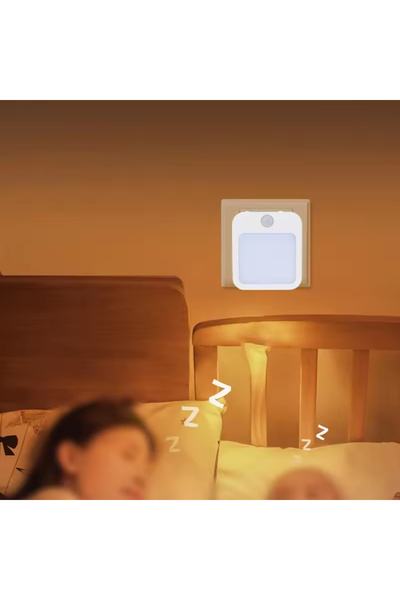 Choice مصباح ليلي أبيض دافئ من الاتحاد الأوروبي مزود بمستشعر حركة مع ضوء LED ...