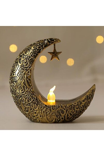 Goodern فوانيس شموع العيد ورمضان، حامل شموع LED صغير على شكل نجمة وهلال لعيد ...