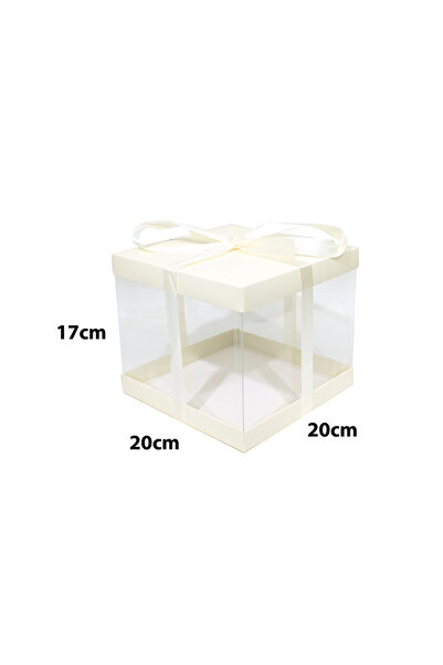 Generic 12 قطعة من بوكسات كيك ورقية فاخرة شفافة اللون سكري