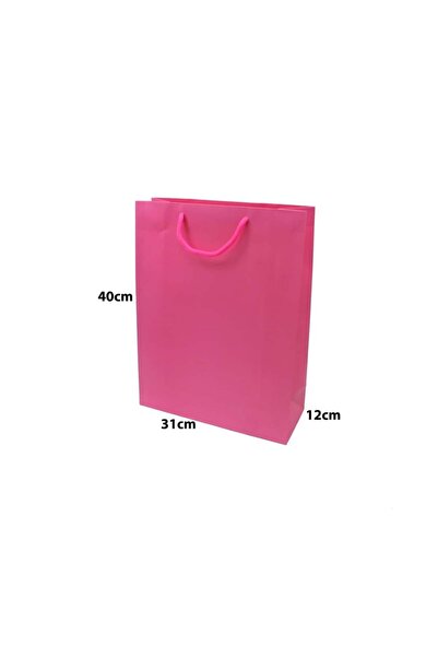 Generic 12 قطعة من اكياس هدايا ورقية اللون فوشي الأبعاد 31×12×40