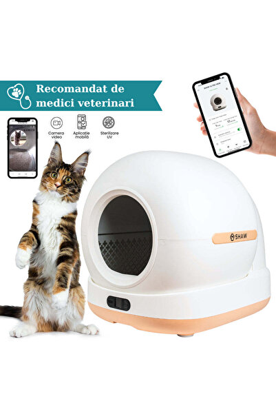 SHAW Ultra View Smart Cat Litter Box with Video Camera, UV Sterilization, and...
