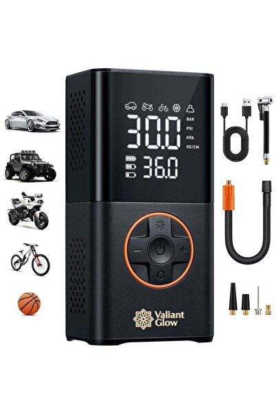 Valiant Glow Air Compressor Tire Inflator (4 nozzles) | With digital dual-val...