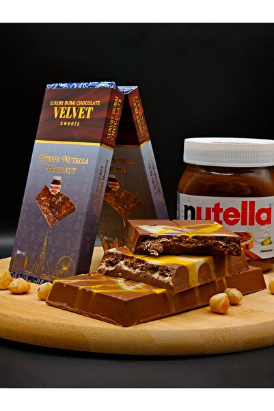 Velvet كنافة شوكولاتة فاخرة من دبي مع نوتيلا وبندق 200 غرام