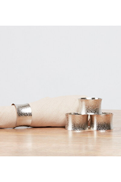 Generic Monosuzani Floral Patterned Napkin Ring - Set of 4