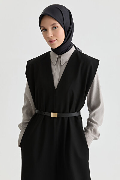 Tuğba V yakalı Jile - Siyah