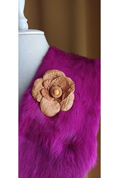 DENİZA BİJUTERİ Natürel Deriden ''ZARİF'' Broş