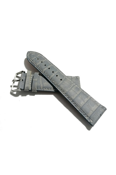 FADO Genuine Leather Watch Band Compatible with Every Watch, Gray 24 mm (388)