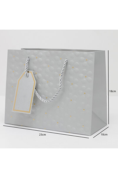 Generic 12 قطعة من أكياس هدايا مزخرفة بتصميم ورد اللون فضي
