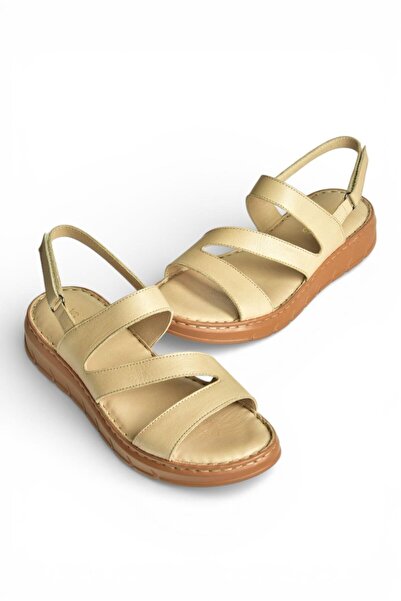 Fox Shoes Y555530403 Beige Genuine Leather Women's Sandals
