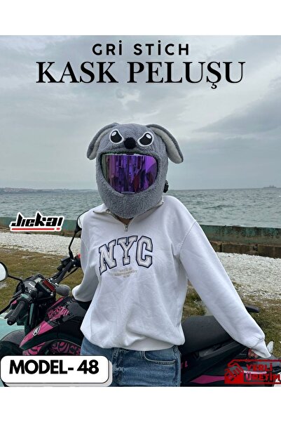 JK MODEL-48 KASK PELUŞU VE KASK KILIFI TEK EBAT GRİ STİCH