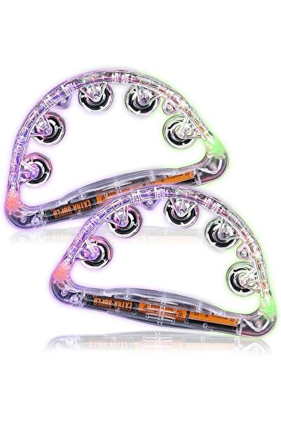 Arabest LED Light up Tambourines Musical Flashing Tambourine Handheld Percuss...