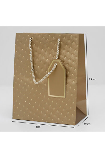 Generic 12 قطعة من أكياس هدايا منقطة اللون ذهبي الأبعاد 18×10×23