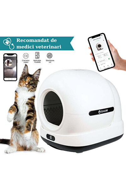 SHAW Ultra View Smart Automatic Cat Litter Box with Video Camera and UV Steri...