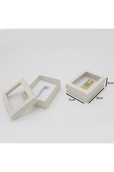 Generic 12 pieces of perfume bottles with a transparent window, off-white color