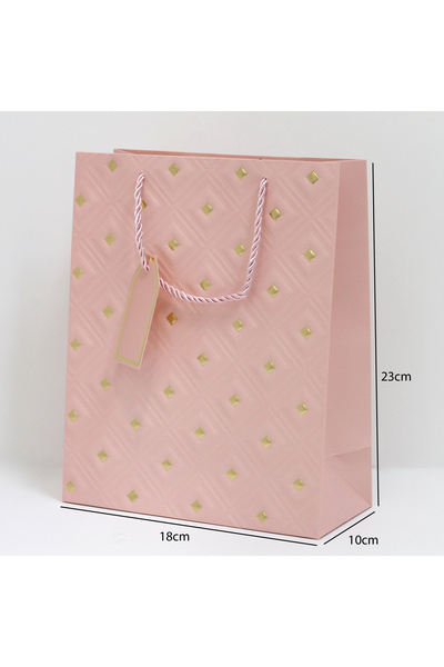 Generic 12 pieces of pink gold polka dot decorative gift bags
