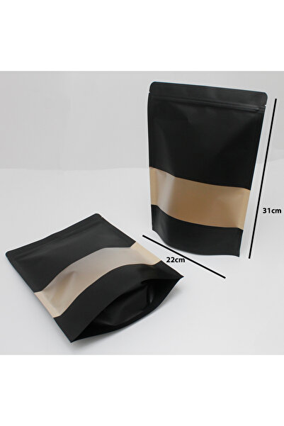 Generic 50 pieces of spice and coffee sachets with a transparent window, blac...