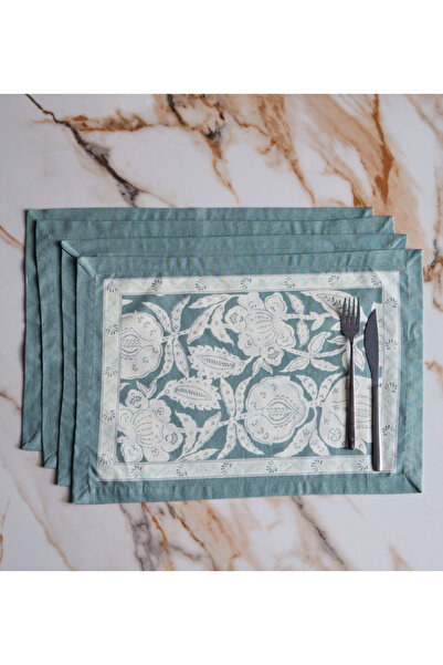 Generic طقم مفارش طعام من 4 قطع من أراس