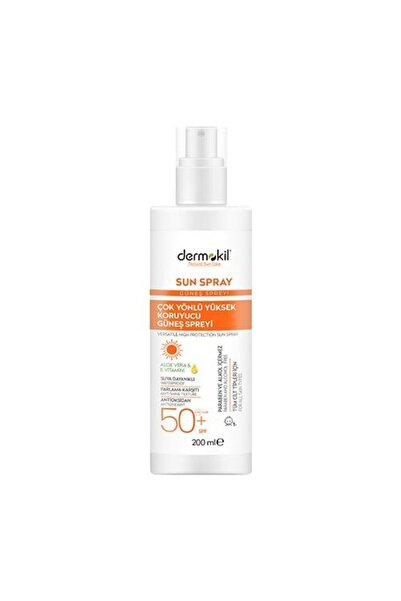 Dermokil Sun Spray Çok Yönlü Yüksek Koruyucu Güneş Spreyi Spf 50+ 200 Ml