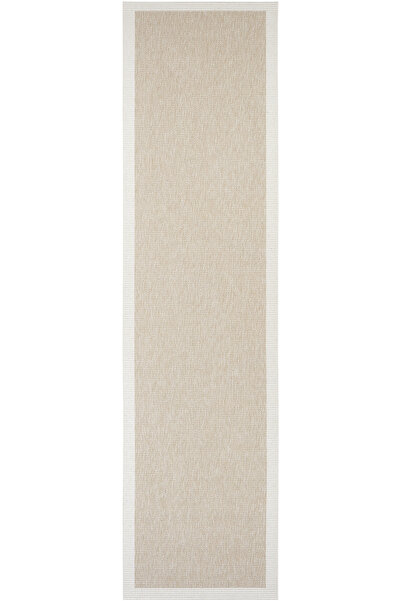 Cool Halı Elena Bej Krem Sisal Görünümlü Kaymaz Taban İnce Özel Ölçü Uzun Dok...