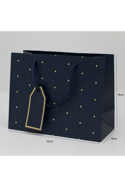 Generic 12 pieces of decorative gift bags with a rose design, navy blue color