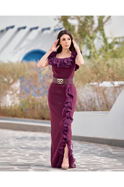 Opera Fashion فستان سهرة أنيق بقصة ناعمة وتفاصيل شيفون راقية