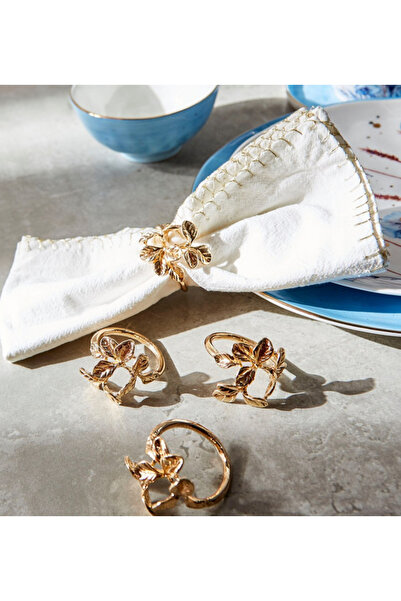 Generic Herb Leaf 4-Piece Napkin Ring Set