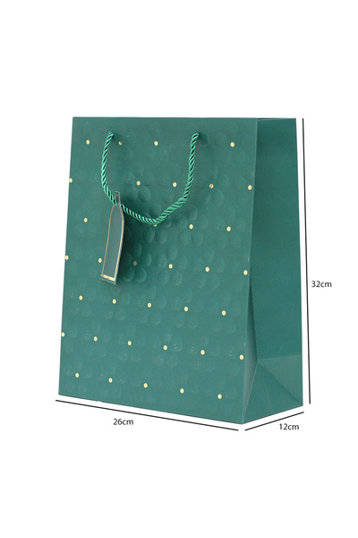 Generic 12 قطعة من أكياس هدايا مزخرفة بتصميم ورد اللون زيتي