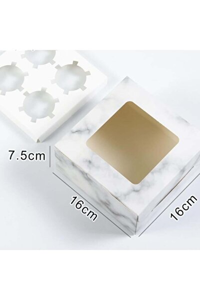 Generic 12 pieces of white paper cupcake boxes, dimensions 16 x 16 x 7.5