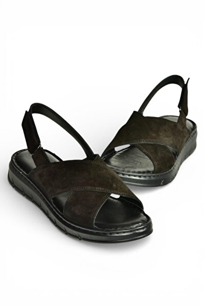 Fox Shoes Y555531102 Black Genuine Leather Suede Women's Sandals