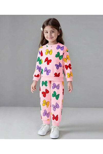 SAPS All Over Bows Printed Full Sleeves Sweatshirt & Lounge Pant Co-ord Set -...