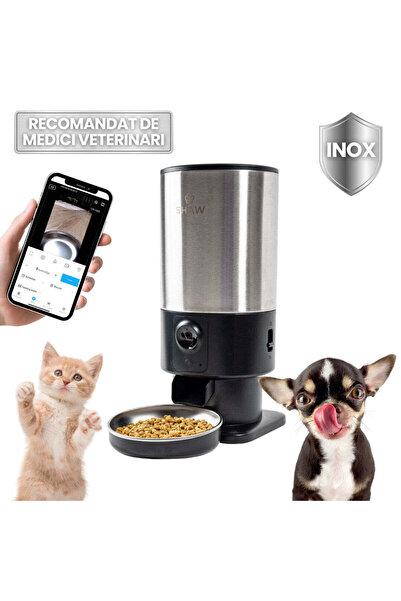 SHAW Hrănitor automat pentru animaleSmart SHAW® PRO V3 cu cameră HD, negru