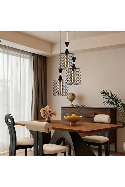 Humer Modern black hanging chandelier E27*3