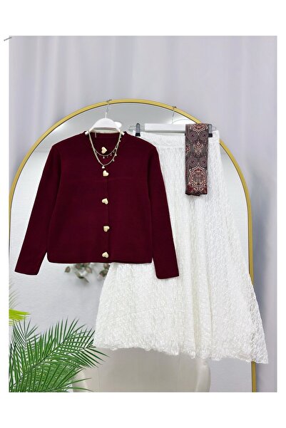 YEDİLALE ΔΙΠΛΟ ΣΕΤ ΠΛΕΚΤΟΥ ΖΑΚΕΤΑΣ ΜΕ ΔΑΝΤΕΛΕΣ ΚΑΙ ΕΛΑΣΤΙΚΗ ΜΕΣΗ ΣΤΗΝ ΜΕΣΗ ΤΗ...