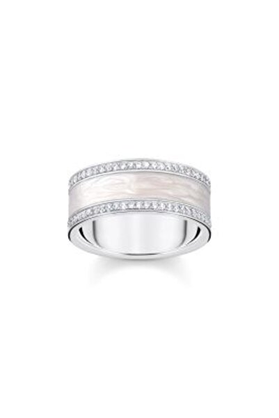 Thomas Sabo TR 2446-041-14-58 Silver Ring with White Zirconia and Enamel for ...