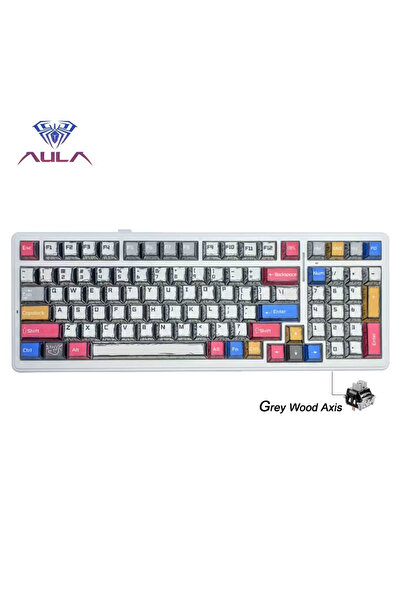 Choice11 AULA Comic keycap Aula F99 Gaming Mechanical Keyboard Three Mode 2.4...