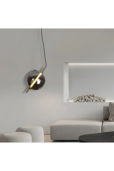 Humer Modern black pendant light with yellow light, 9 watts, 20 cm