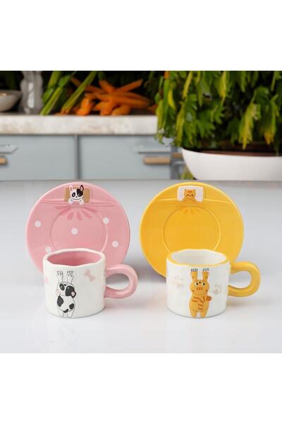 Kosova KEDİ&KÖPEK 2 KİŞİLİK TÜRK KAHVESİ FİNCANI