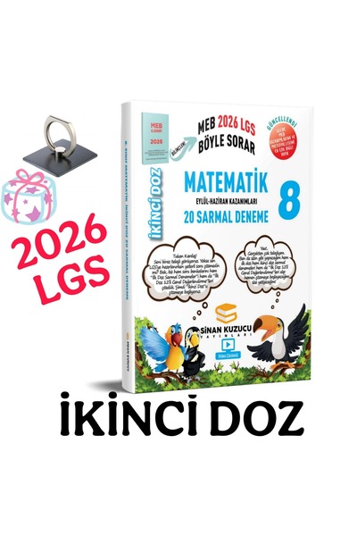 SİNAN KUZUCU YAYINLARI Sinan Kuzucu 2026 LGS 8.Sınıf Matematik İkinci Doz Den...