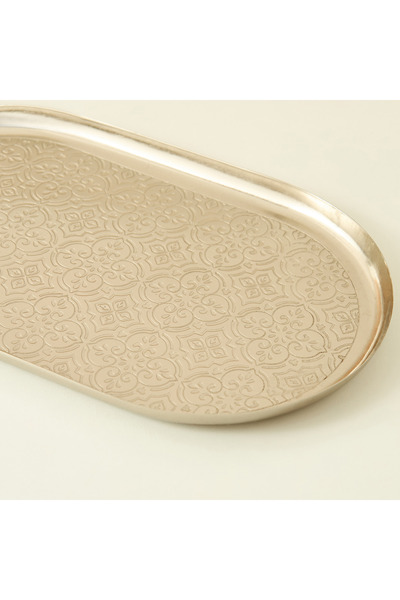 Lifestyle Elevated Textured Oval Tray - 25x16 cms
