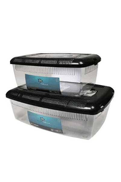 AQUA D'ELLA صندوق تخزين الحيوانات الأليفة ذو الحافة المنخفضة، أسود، 39 × 25 ×...