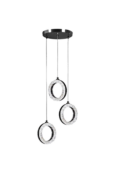 Humer Modern black pendant light with 3 lights, 25 watts