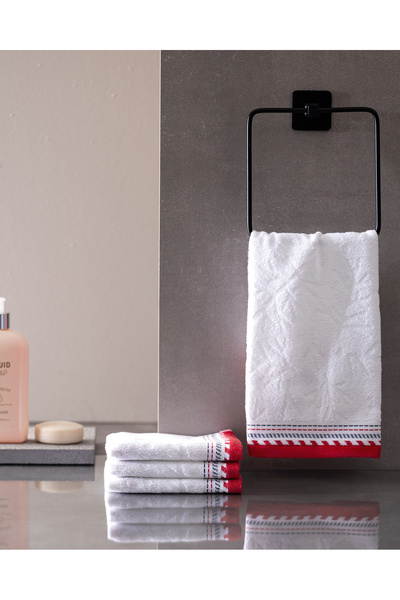 Madame Coco Perle 4-Pack 100% Cotton Hand Towels - White - 30X45 cm